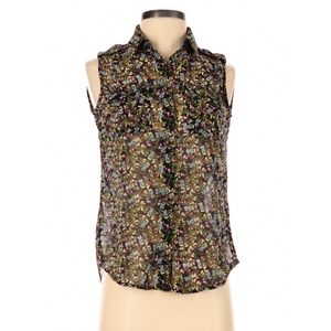 Banana republic xs petite floral button up tank